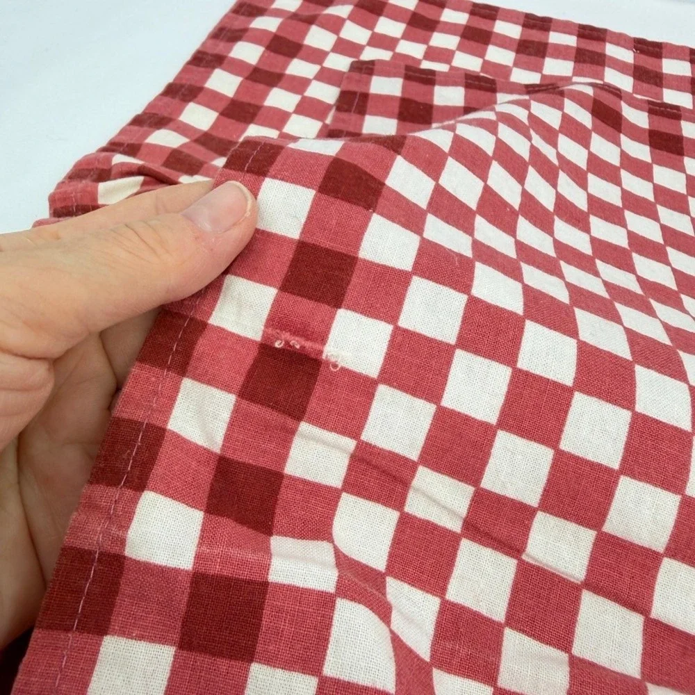 Surface Place Cloth Napkins Red White Checkered Gingham 1992 Dining Set VTG